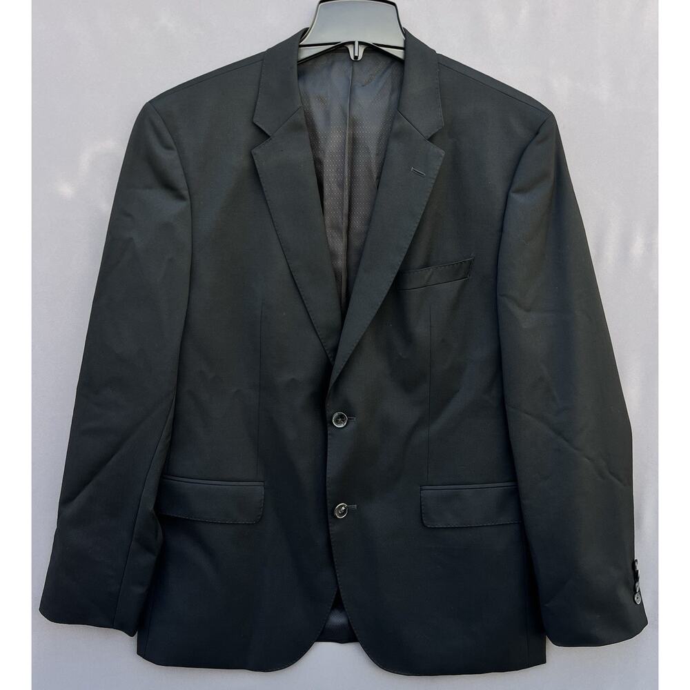 Hugo Boss Men's Reda Super 100 Black Suit Coat 100% Virgin Wool 42R